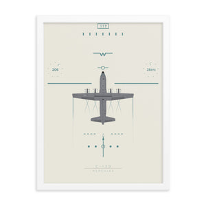 "C-130 Hercules" Framed Matte Poster